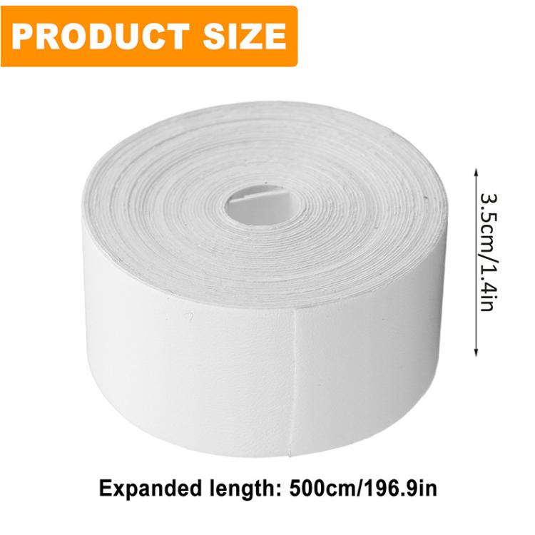 White protective racket frame tape roll with inner core, thick wound coil.