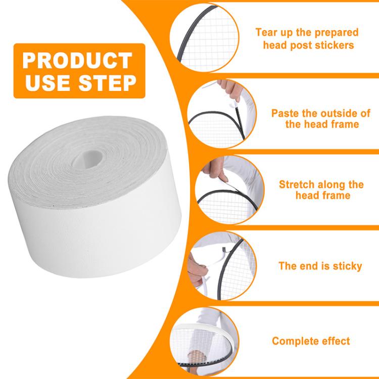 White protective racket frame tape roll with inner core.