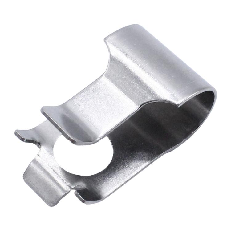 Metal turbocharger actuator retaining clip with U-shaped opening