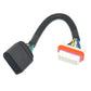 HID headlight wiring harness connector set with black plug and orange multi-pin socket