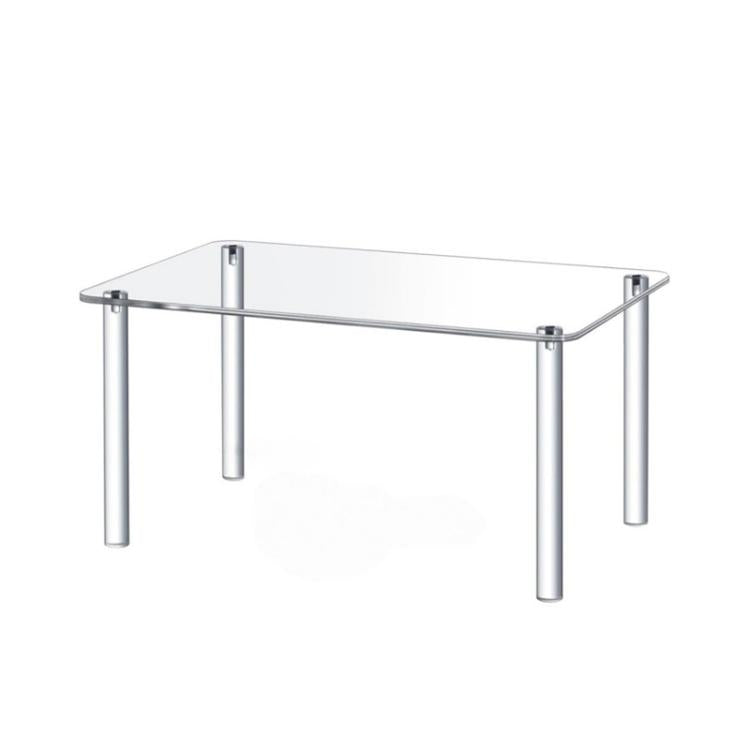 Clear acrylic table top plant pot stand with four chrome legs