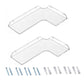 Clear acrylic R-corner wall shelves set with mounting screws
