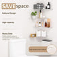 Wall-mounted clear acrylic corner shelves for bathroom items and towels