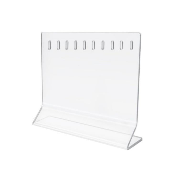 Clear acrylic 10-hole fishing lure display stand with top slots and base