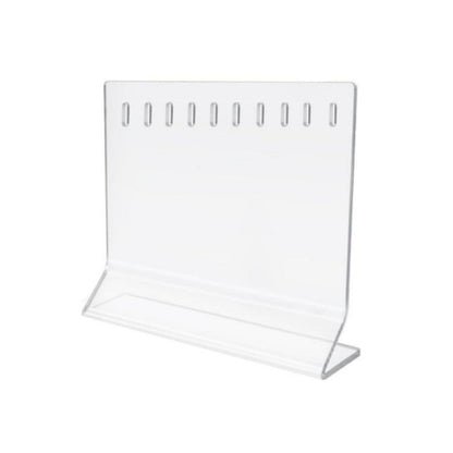 Clear acrylic 10-hole fishing lure display stand with top slots and base