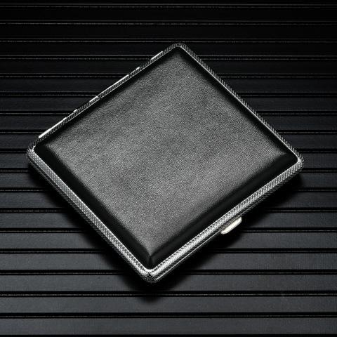 Leather Cigarette Case for 20 Filter Cigarettes 8.0mm Ultra Thin Portable Cigarette Holder
