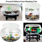 Circular clear acrylic anti-jump cover with perforations on a glass tank