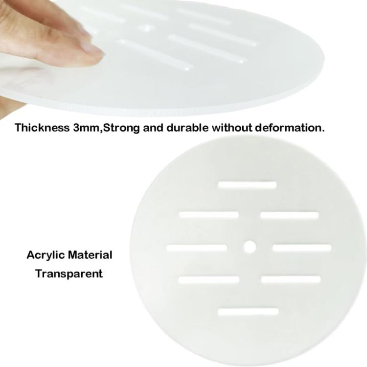 Clear acrylic anti-jump cover with perforated slot pattern, 3mm thick plate