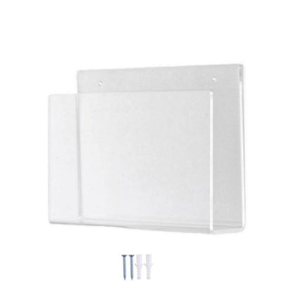 Acrylic Magazine & Book Wall-Mounted Rack For Living Room Office, Single, Double