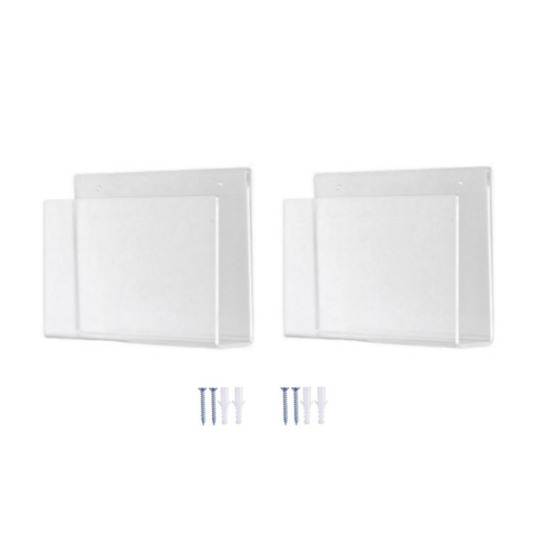 Acrylic Magazine & Book Wall-Mounted Rack For Living Room Office, Single, Double