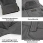 Gray softshell pants with fleece-lined fabric and detailed cuff and knee panel