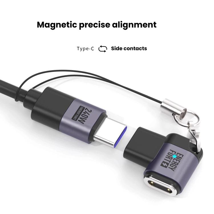 Magnetic smartwatch adapter aligned with a Type-C charging cable