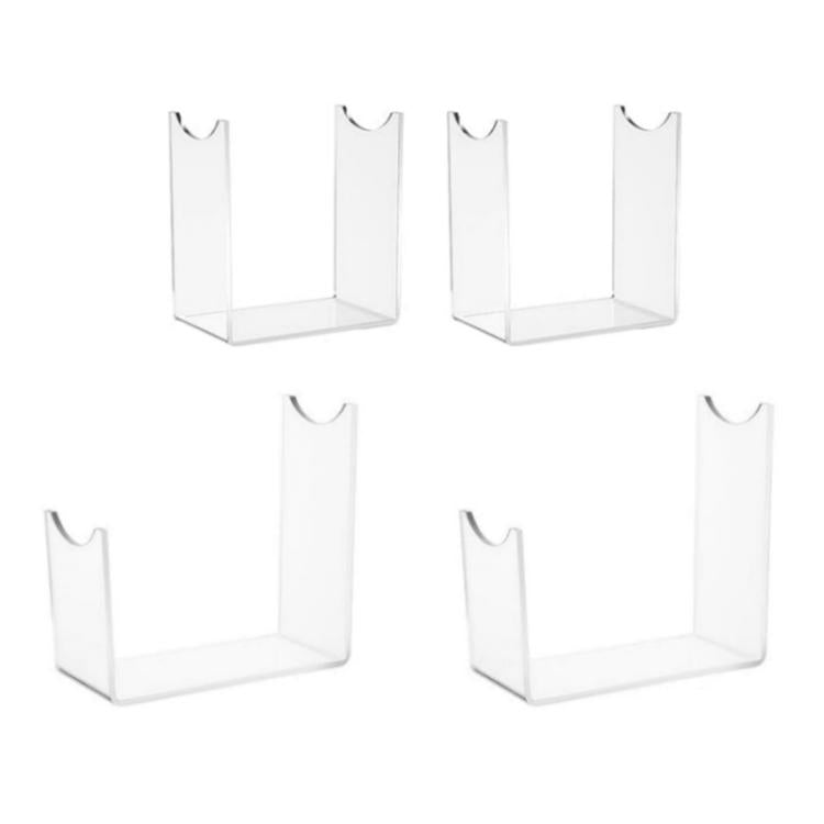 Clear acrylic antler display stand with curved top grips and open U-shaped base