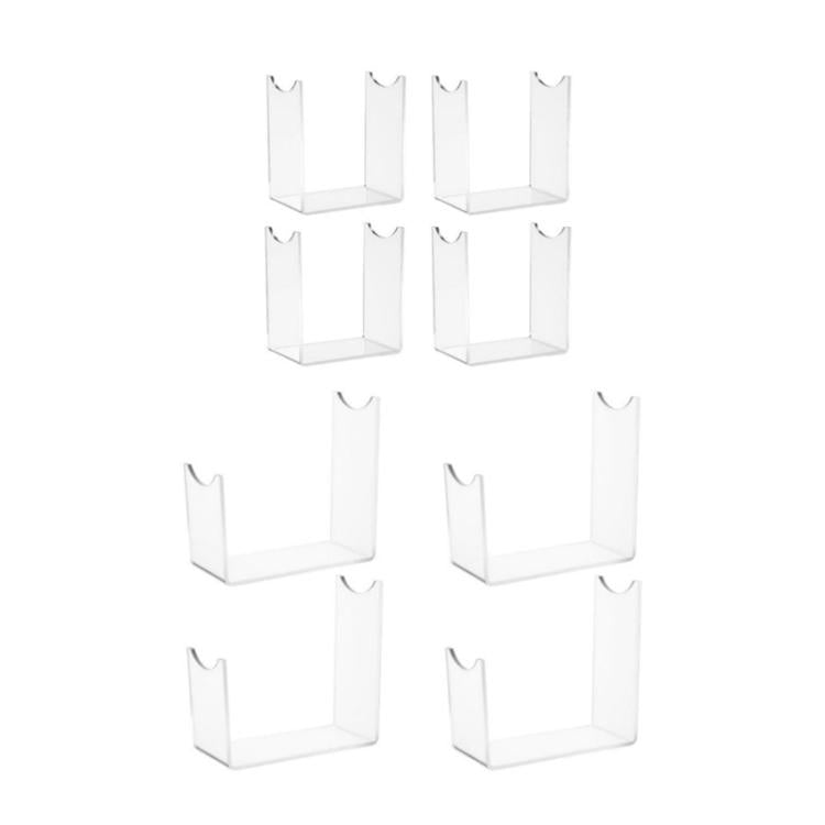Set of clear acrylic antler stands with curved top grips and open rectangular base