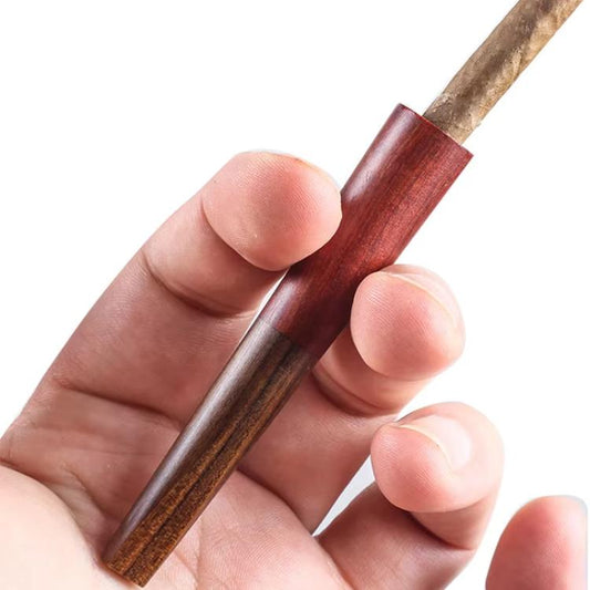 V-Notch Solid Wood Portable Cigarette Holder Smoking Pipe Mini Cigar Mouthpiece