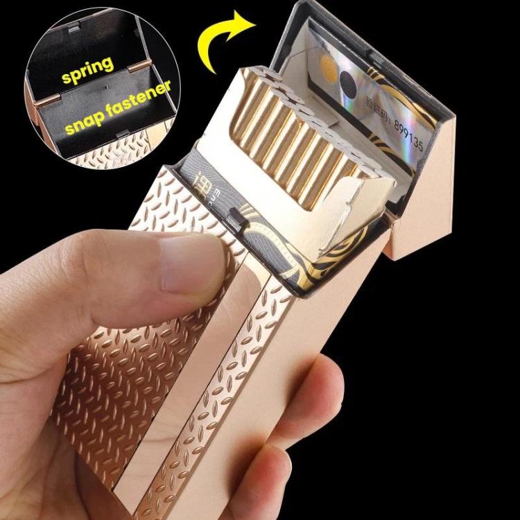 Elegant Vertical Stripe Cigarette Case 20-Count Moisture-Proof Slim Cigarette Holder