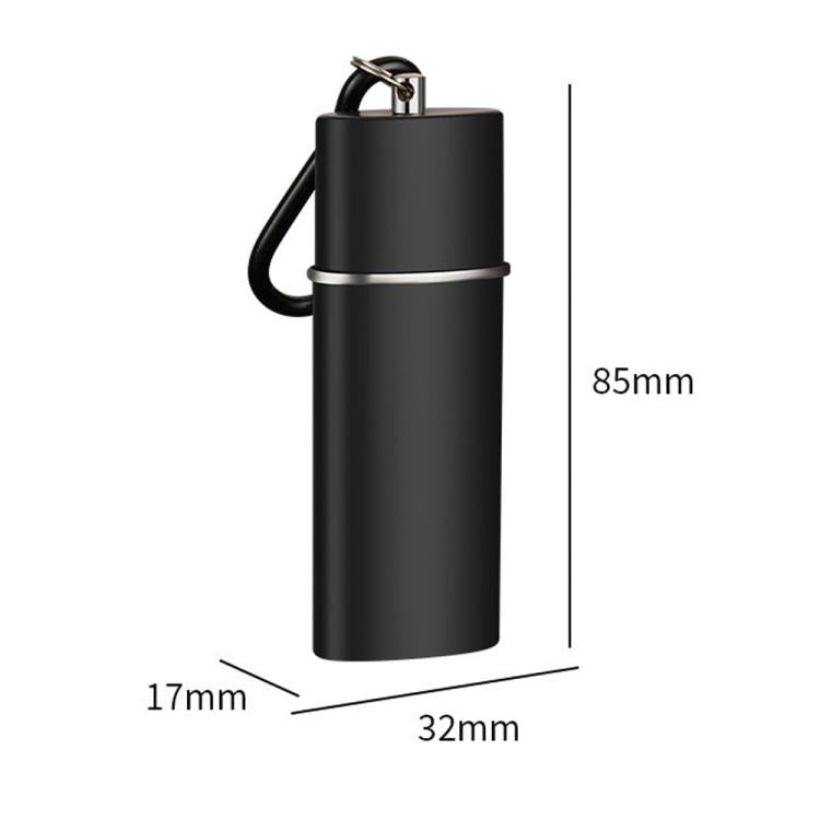 Portable metal-lined pocket ashtray dimensions: 85mm tall, 32mm wide, 17mm base
