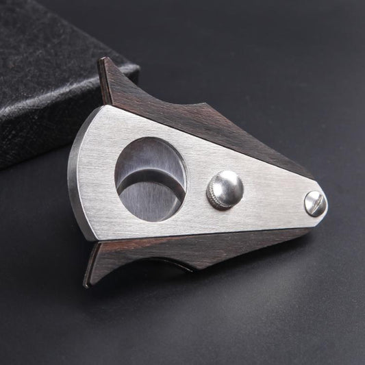 Sandalwood Cigar Scissors With Stainless Steel Double Blades Precision Cutter For Enthusiasts