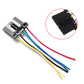 Rear taillight wiring harness connector with multicolor wire leads and PCB