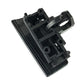 Black glove box handle base bracket with screw holes and linkage