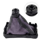 Automatic shifter boot cover with purple felt lining and black mounting base detail.