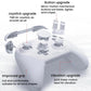 White mechanical game controller with two thumb sticks and built-in motion-style rocker