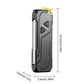Compact EDC flashlight with black body, yellow front clip, and side switch panel.