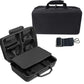 PS5 Slim console carrying case, black, open with foam-lined organizer and front flap cover
