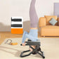 Foldable yoga inversion bench with gray pads and black frame, used for inversion exercise