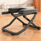 Foldable yoga inversion bench with two gray pads and black legs with anti-slip feet