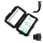 Waterproof phone holder case with touchscreen window, mounted with base and clip