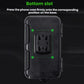 Waterproof phone holder back panel with bottom locking slot and mounting pins