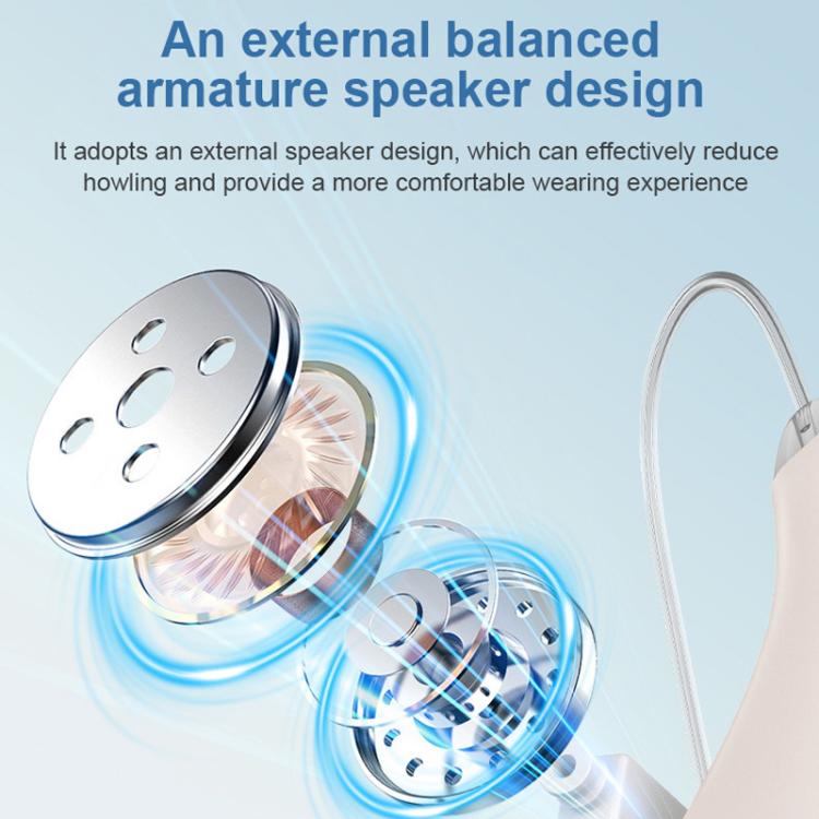 BTE hearing aid with external speaker grille design and clear air tube