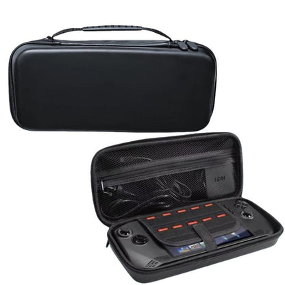 Black hard shell protective case with carry handle and zipper closure