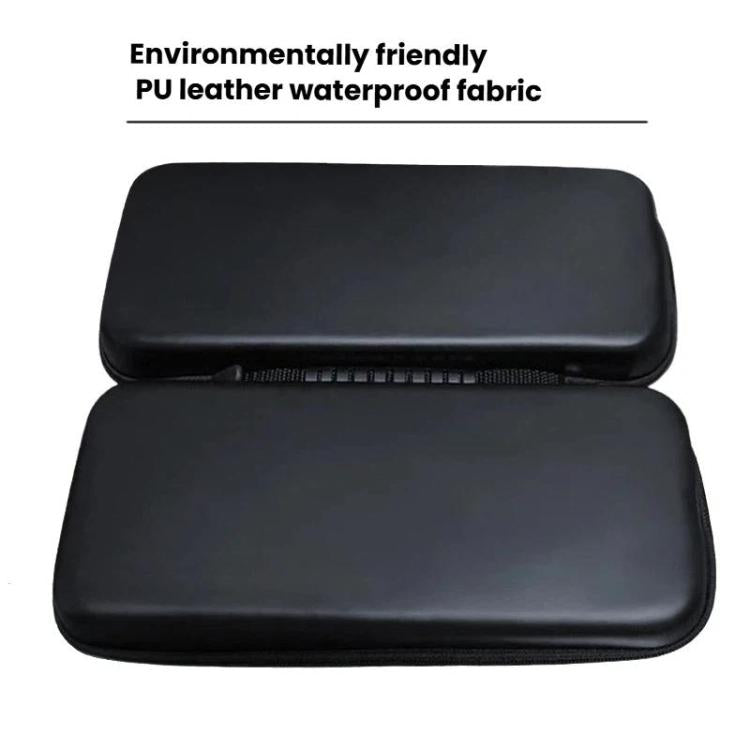 Black PU leather double-top hard case with padded lid and zipper
