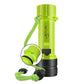 Waterproof diving flashlight in bright green with lanyard and focus-style lens