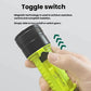 Waterproof flashlight with toggle switch on bright green handle