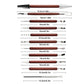 Clay sculpting tool set size chart with rosewood handles and metal carving heads