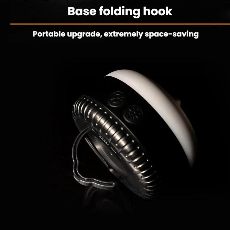 Mosquito repellent fan lamp base with folding hook for hanging