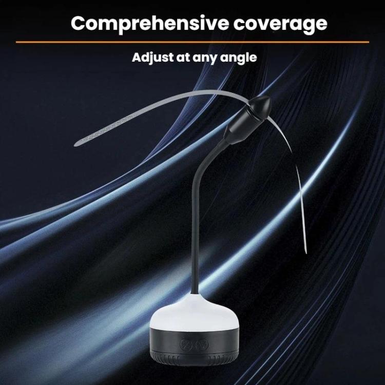 Mosquito repellent fan lamp with adjustable head and sweeping airflow