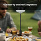 Mosquito repellent fan lamp in use outdoors with hanging-style design and white diffuser