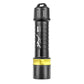 Compact black and yellow waterproof dive flashlight with top carry loop