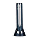 Electric bottle opener with indicator light, black body and silver-toned spiral interior