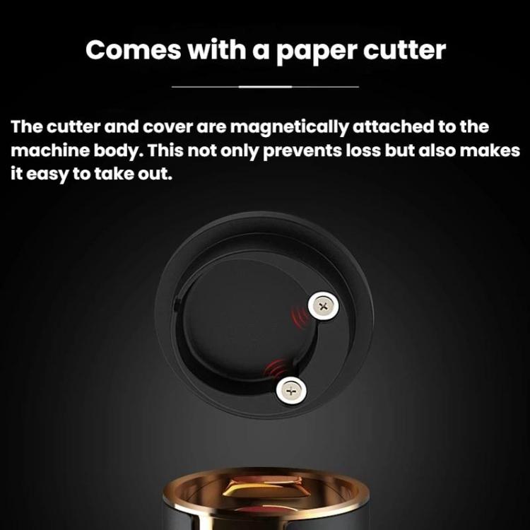 Electric bottle opener with magnetic paper cutter cover, black round base