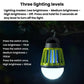 Green mosquito lamp with dome top and switch for multiple brightness levels