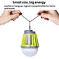 Green hanging mosquito lamp with white dome bottom and protective grid