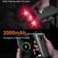 Green LED emergency flashlight with SOS alarm lights and front charging indicator