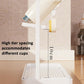 White rack with spaced upper tier for different cup sizes and drip tray