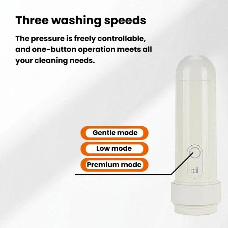 Bidet sprayer with one-button control and spray nozzle head, white