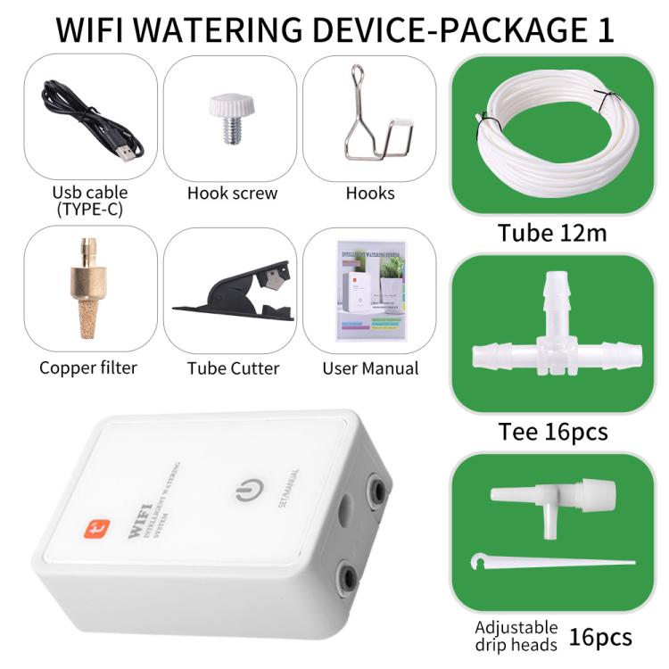 Tuya-Compatible WiFi Smart Automatic Drip Irrigation System with Dual Pump Supports Up to 16 Pots, Adjustable Drip Arrow Version, Adjustable Drip Heads Version, Drip Arrow Version